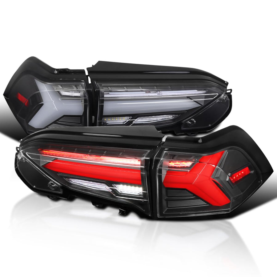 Black LED Sequential Tail Lights SPEC-D TUNING Compatible with 2019-2023 Toyota RAV4, Left + Right Pair Assembly