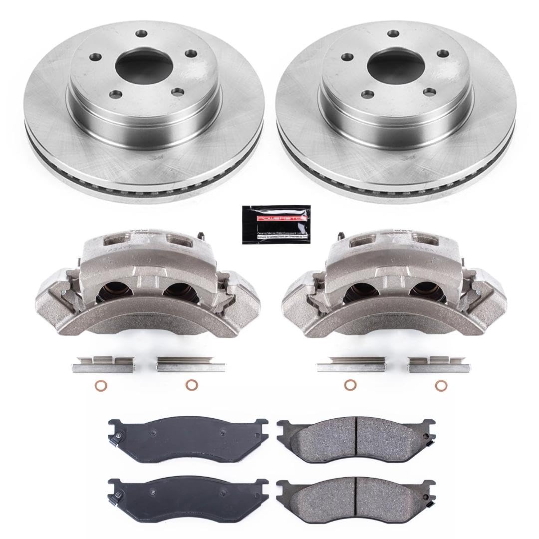 Power Stop Replacement KCOE2165A Front Brake Caliper Kit- Brake Rotor, Brake Pads & Calipers For Dodge Durango 2004-2006 [Model Specific]