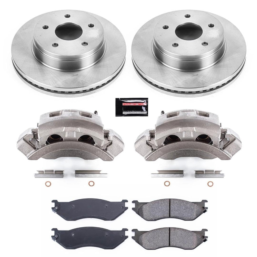 Power Stop Replacement KCOE2165A Front Brake Caliper Kit- Brake Rotor, Brake Pads & Calipers For Dodge Durango 2004-2006 [Model Specific]
