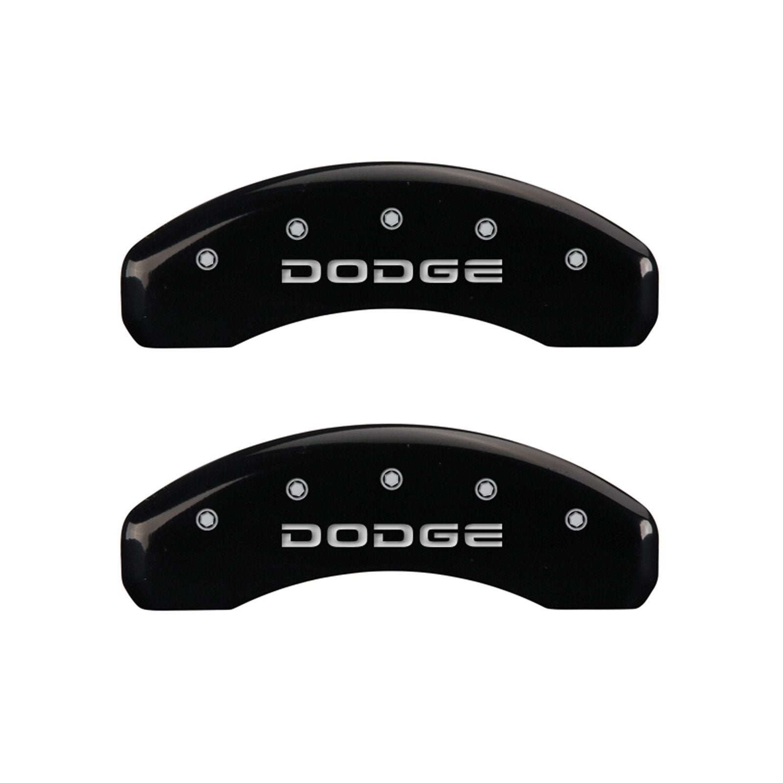 MGP Caliper Covers 'Broken Dodge' 12043SDODBK Engraved Caliper Cover with Black Powder Coat Finish and Silver Characters, (Set of 4)