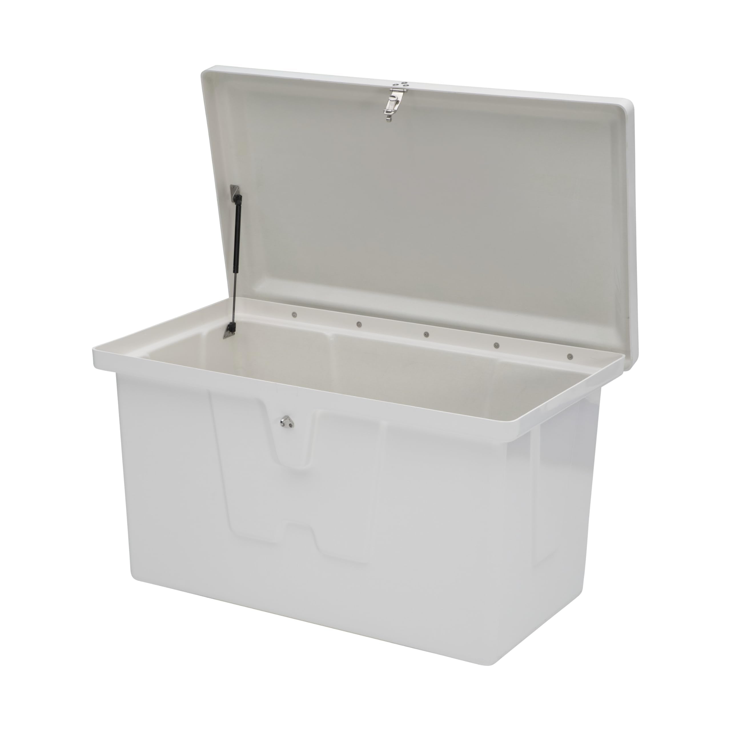 Stow 'N Go Small Fiberglass Deep Dock Box TAYLOR MADE PRODUCTS, White (27"H x 46"W x 26"D) – Fiberglass construction, UV gelcoat finish, stainless steel lockable latch and hardware – 2020108643