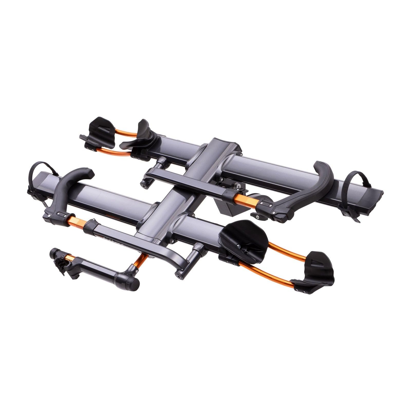 2-Bike Hitch Rack KUAT NV 2.0-1.25" | Robust 2-Bike Rack with Trail Doc for Riders & Cyclists | Rugged All-Metal Construction | E-Bike Compatible | Easy Installation, Gray Metallic/Orange Anodize