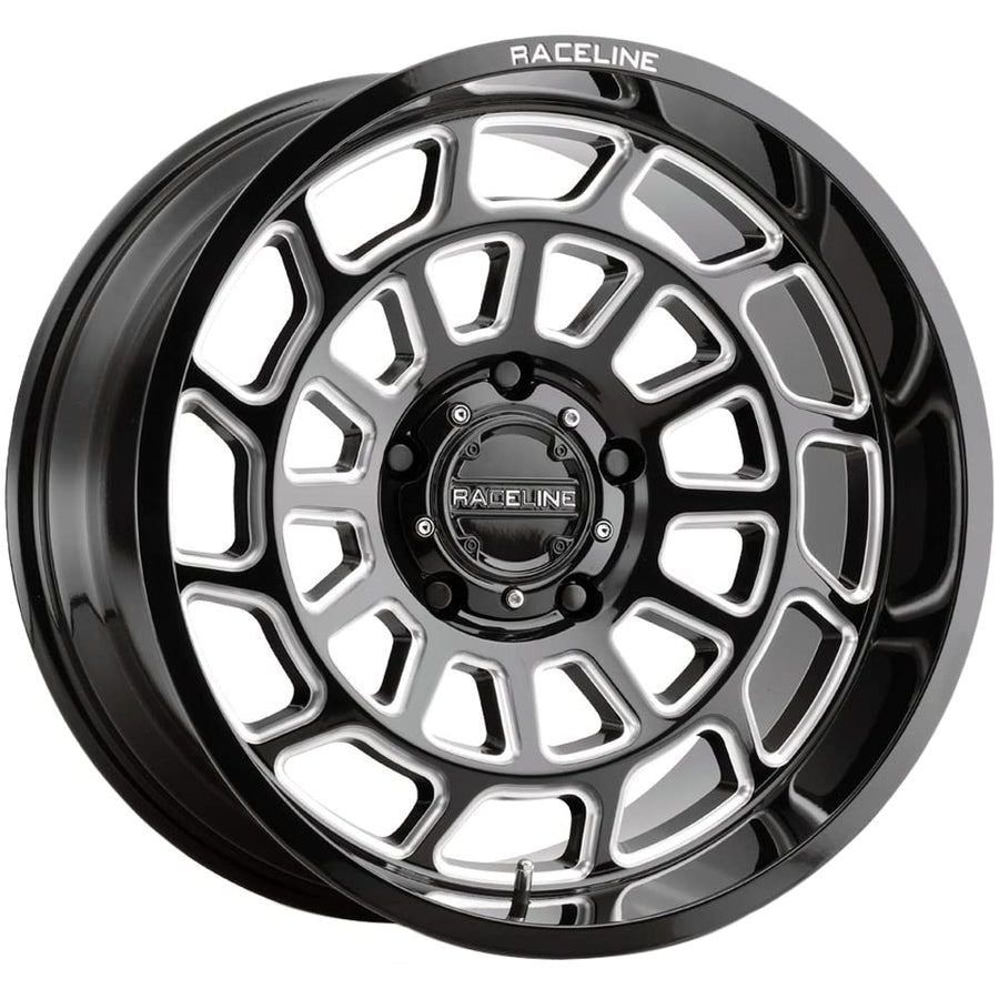 Raceline Wheels 955M WARP Aluminum Truck Wheels, Gloss Black Milled Finish, 20X10" 5X127 Bolt Pattern 19mm Offset, Multi-Spoke Design, Compatible with Jeep, Car Accessories, Black Rims