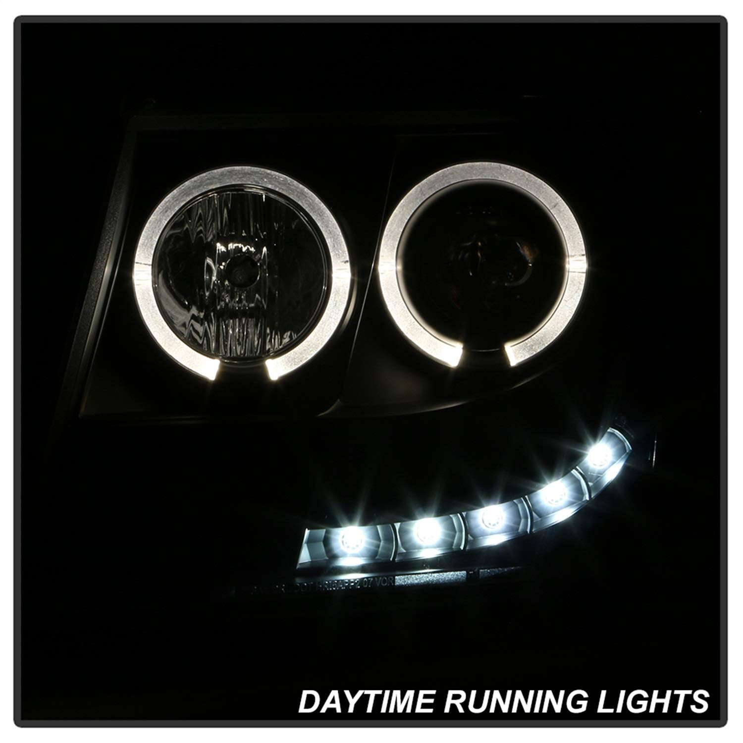 Chevy Suburban 1500/2500 07-14 / Chevy Tahoe 07-14 / Avalanche 07-14 Spyder 5085979 Projector Headlights - LED Halo - LED (Replaceable LEDs) - All Black - High H1 (Included) - Low H1 (Included)