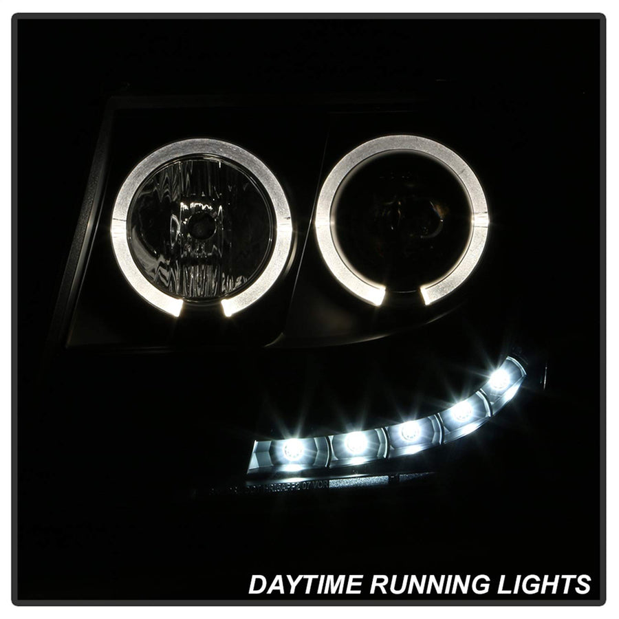 Chevy Suburban 1500/2500 07-14 / Chevy Tahoe 07-14 / Avalanche 07-14 Spyder 5085979 Projector Headlights - LED Halo - LED (Replaceable LEDs) - All Black - High H1 (Included) - Low H1 (Included)