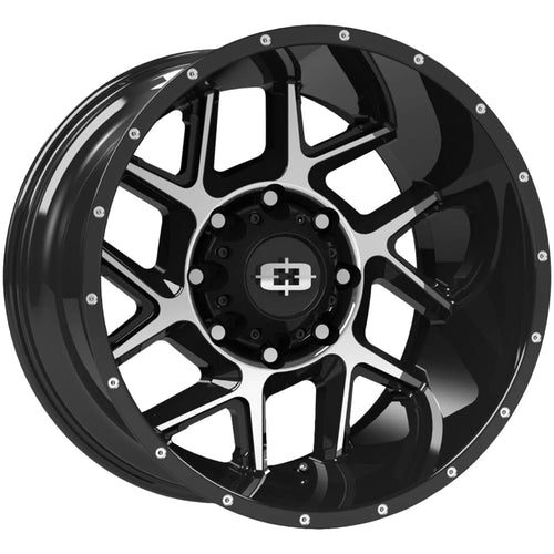 20x12 Vision 360 Sliver -51mm Black/Machined Wheel Rim 20" Inch 8x6.5"