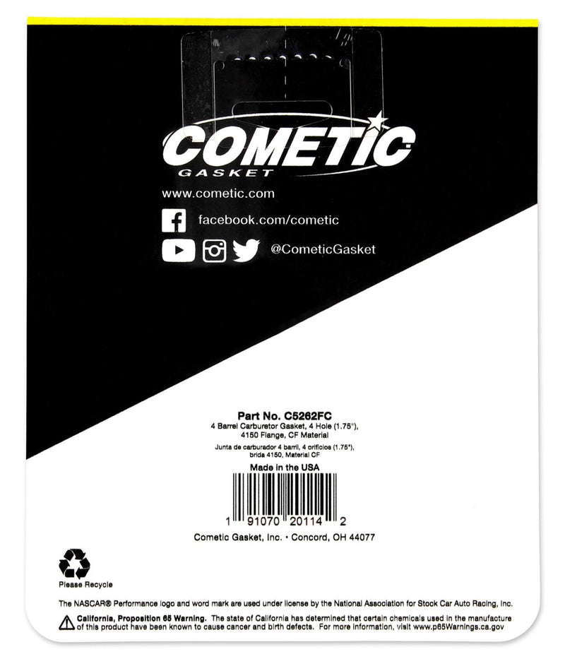 Gasket Carb Base Plate Cometic 4-Hole .047 Thick 4150
