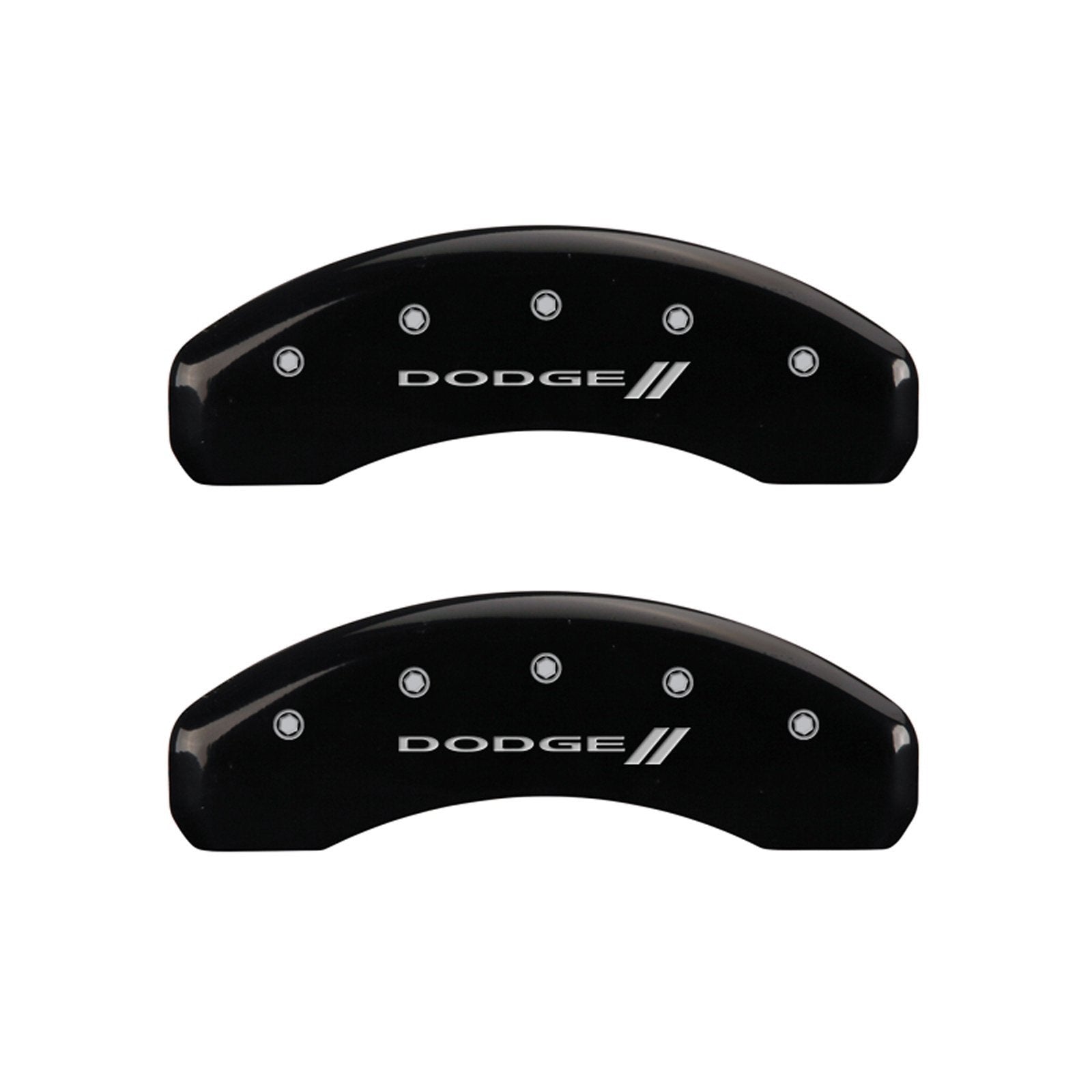 MGP Caliper Covers 'Dodge ll' 12088SDD3BK Engraved Caliper Cover with Black Powder Coat Finish and Silver Characters, (Set of 4)