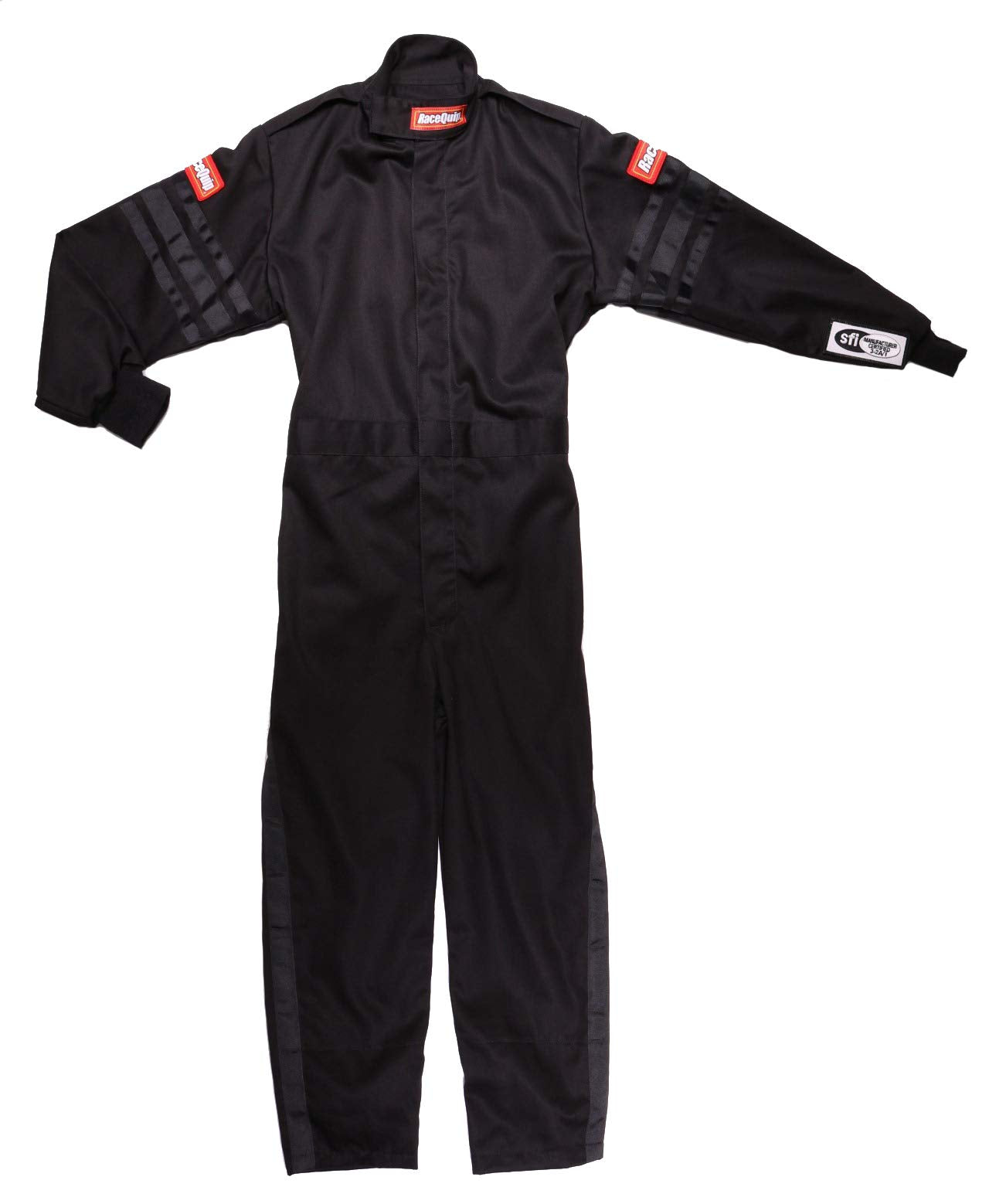 RaceQuip One Piece Racing Driver Fire Suit Single Layer SFI 3.2A/ 1 Black Junior Large 1959995