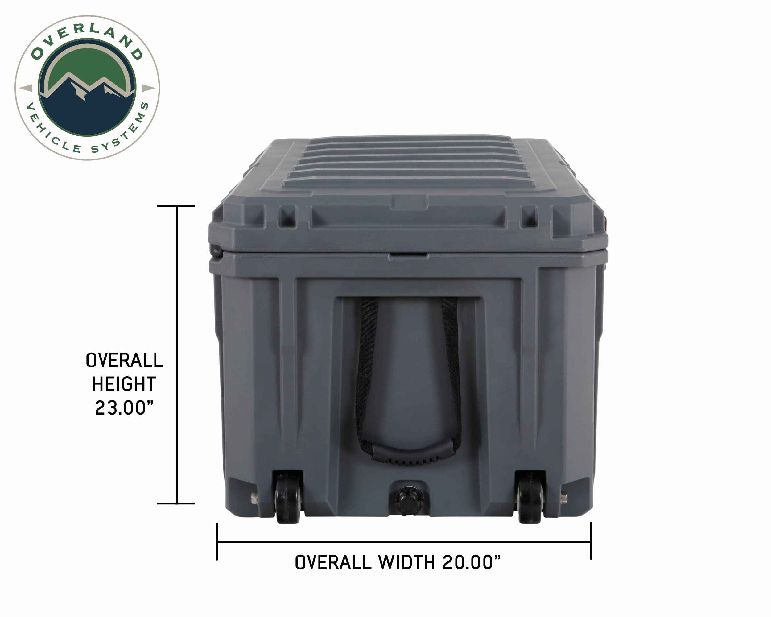 D.B.S. Overland Vehicle Systems 169 QT Dry Box Storage with Drain and Bottle Opener | Dark Grey | Waterproof Sealing | Heavy Duty Latches | 40100031