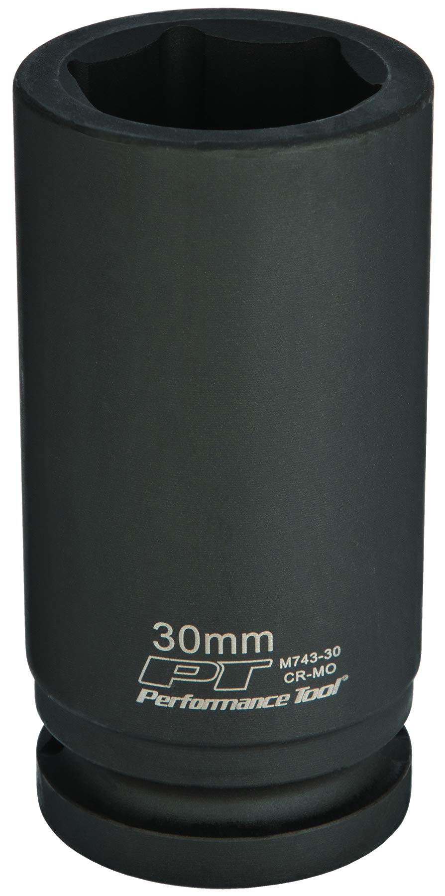 M743-30 Performance Tool 3/4 in. Drive 30 mm Deep Wall Impact Socket for Heavy-Duty Automotive Applications and Industrial Use