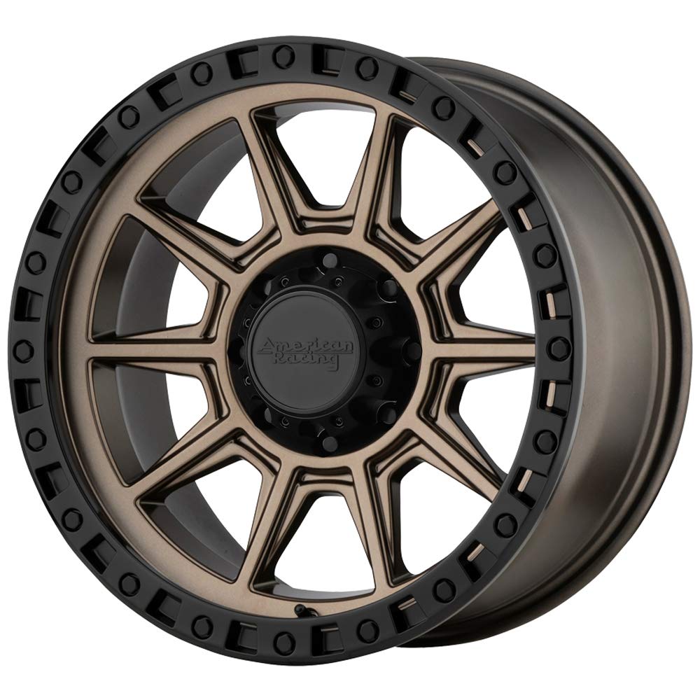 AR202 AMERICAN RACING 18x9 5x127 0et Matte Bronze Black Lip Wheel