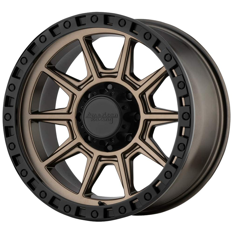 AR202 AMERICAN RACING 18x9 5x127 0et Matte Bronze Black Lip Wheel