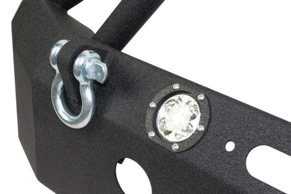 Fishbone Offroad Jeep JK Full Width Winch Bumper W/LEDs Black Textured Powercoated 07-17 Wrangler JK