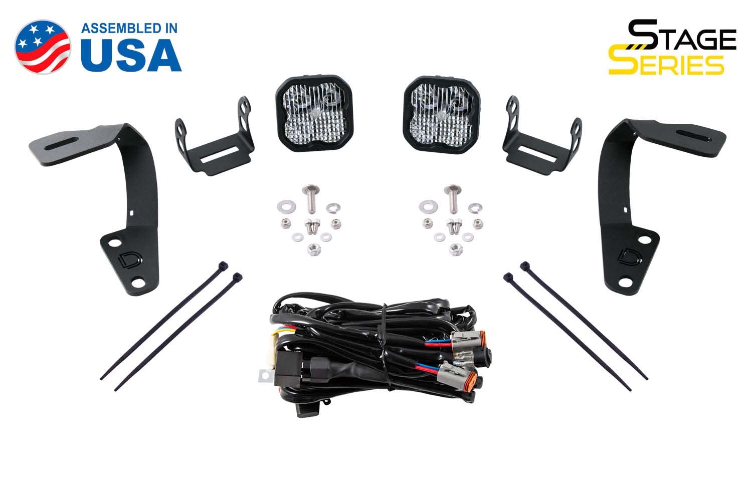 Stage Series Diode Dynamics Backlit Ditch Light Kit compatible with Toyota 4Runner 2010-2023, Bracket Only None