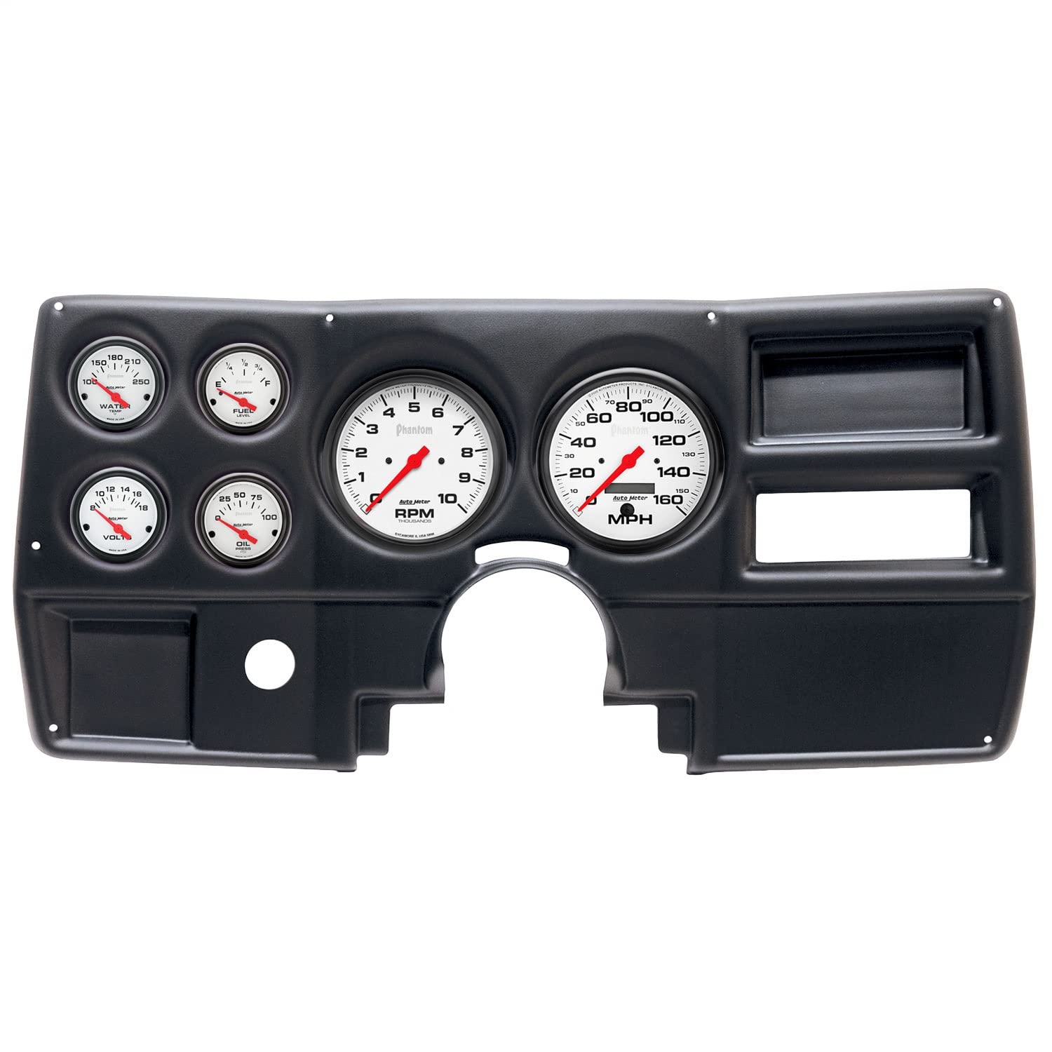 AutoMeter Dash Kit Direct Fit, (5" X2, 2 1/16" X4), Chevy/Gmc Truck No Vent 84-87, Phantom (2922-09)