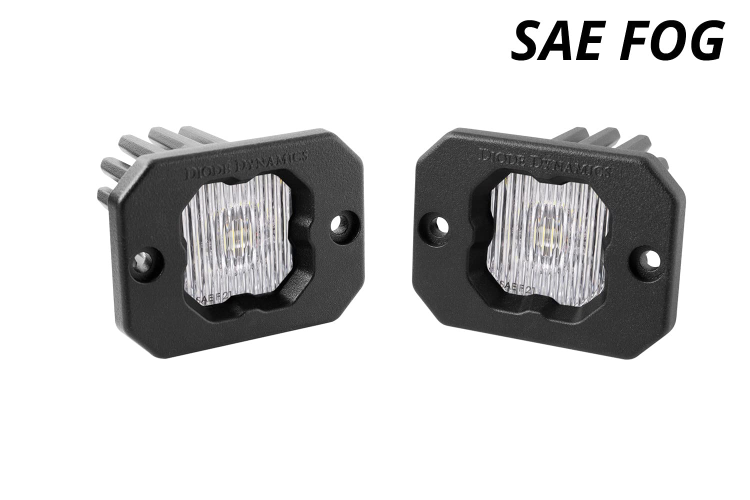 Diode Dynamics SSC1 SAE/DOT Fog LED Pod White Flush Mount (pair), Fog w/Amber Backlight