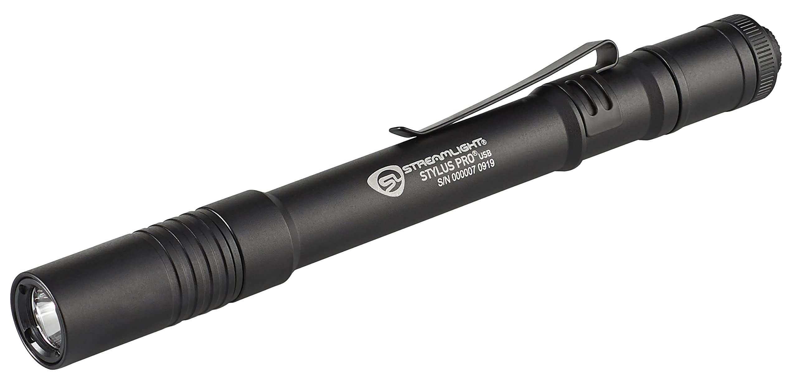 Streamlight Stylus Pro USB 350-Lumen Rechargeable Pen Light for Inspectors, Law Enforcement, and Everyday Use with USB Cable, and Nylon Holster, Black