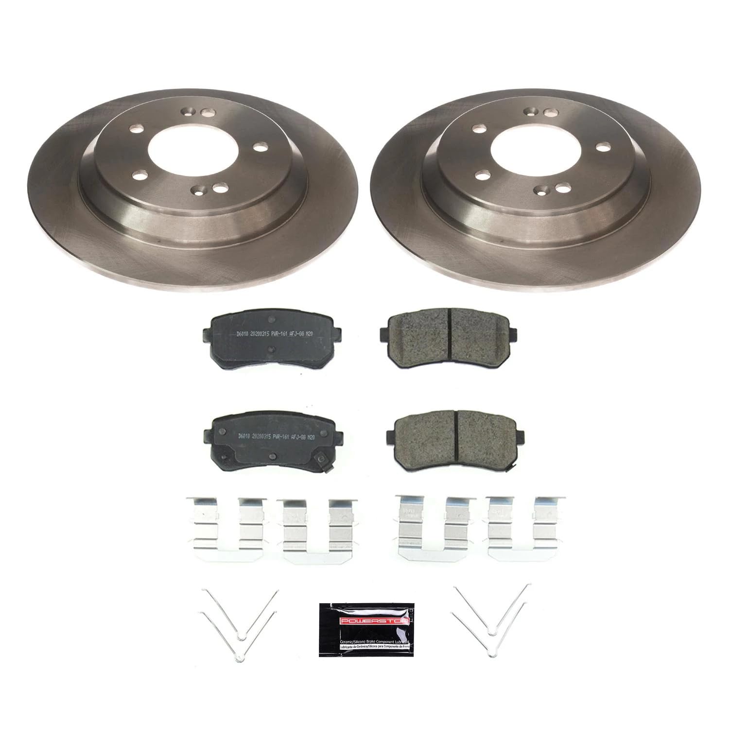 Power Stop KOE8307 Rear Brake Kit-OE Brake Rotors & Ceramic Brake Pads For Hyundai Kona 2018-2022 [Model Specific]