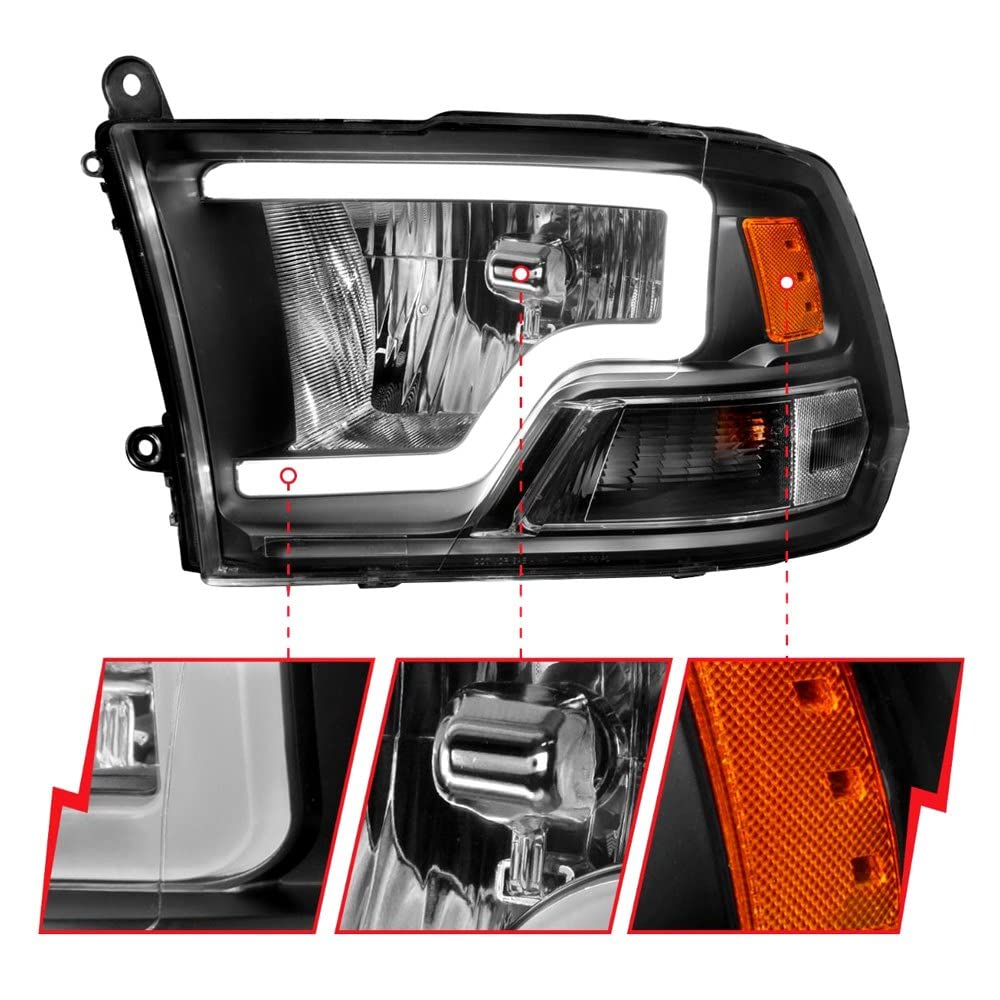 Crystal ANZO USA Headlights fits Dodge Ram 1500, Clear