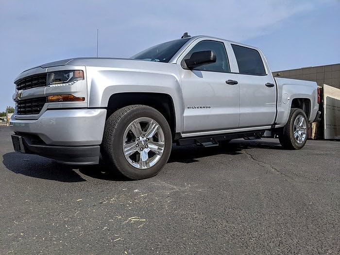 ICI Aluminum Side Steps Compatible with GMC Sierra Chevrolet Silverado 2001-2018 1500 2001-2019 2500/3500 Crew Cab: Alumilite Step Rails