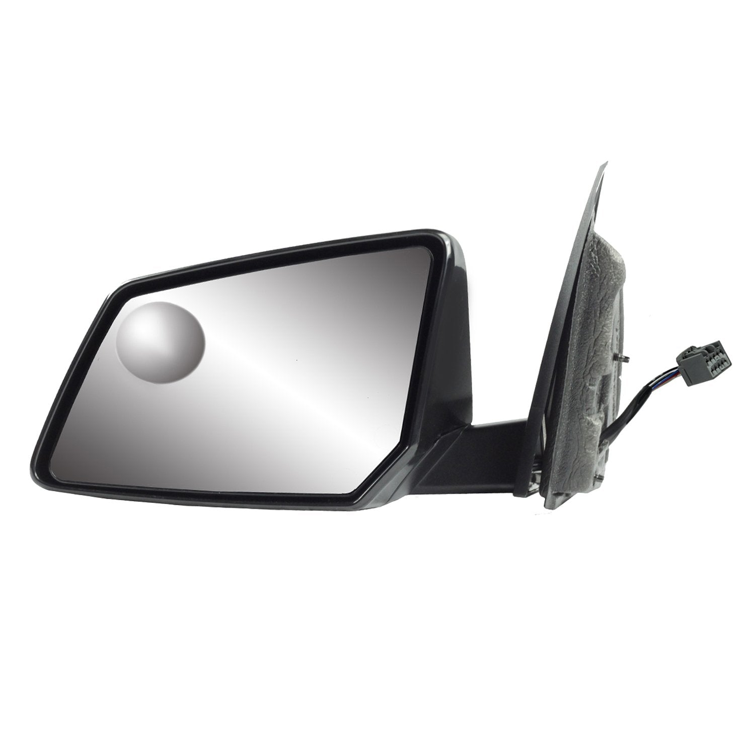 Driver Side Fit Mirror for Chevrolet Traverse, GMC Acadia, Textured Black w/PTM Cover, w/Turn Signal, Integrated spot Mirror, Foldaway, w/o Memory, w/o auto dimming, Heated Power