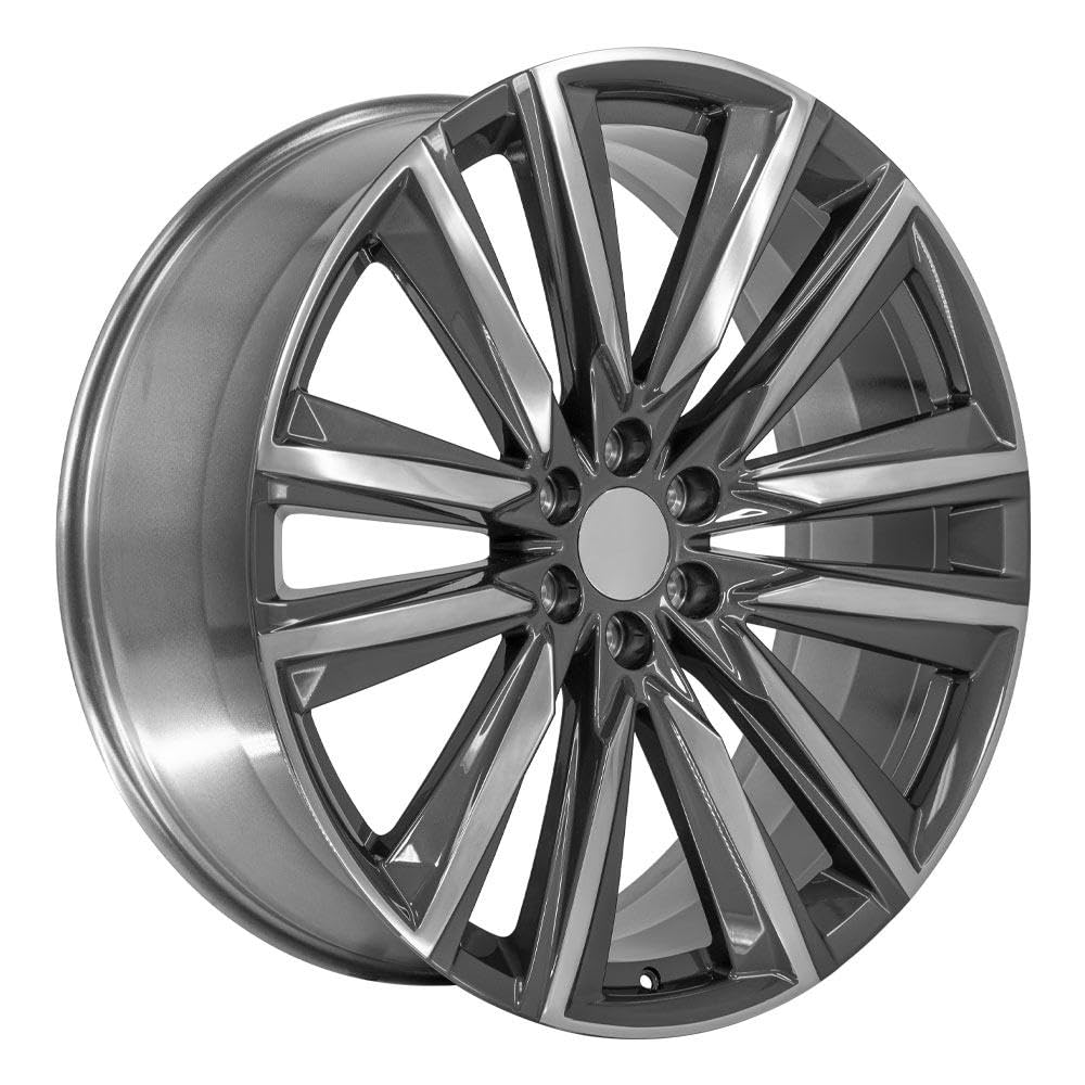 26 Inch OE Wheels CA91 Rim Fits Escalade Sport Style 6x139.7 26x10 Gloss Gunmetal with Polished Face - Hollander 4869 (1)