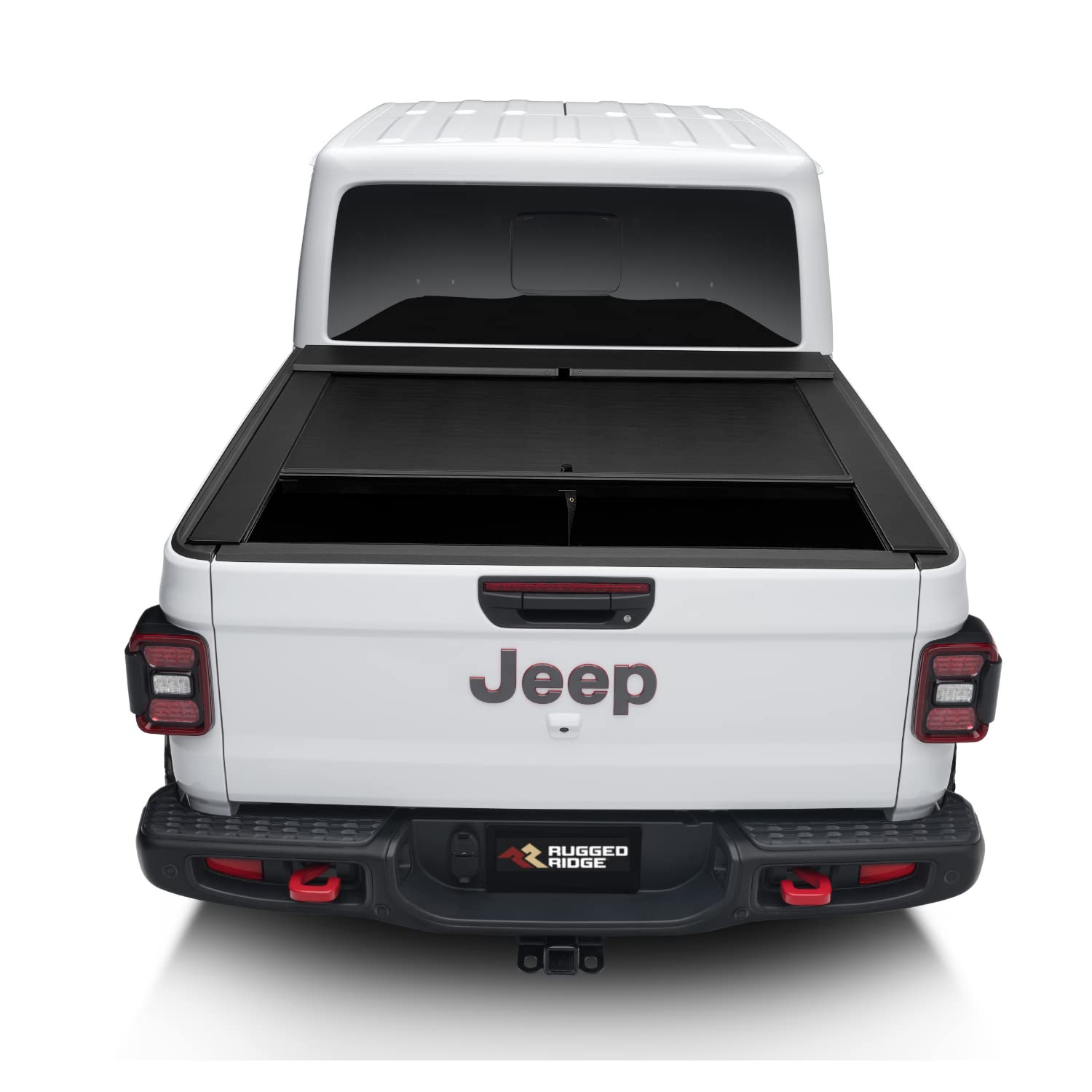 Rugged Ridge Retractable Armis Tonneau Cover w/ Max Track for Jeep Gladiator JT | Weather Resistant, Full Bed Access | 13550.36 | Fits 2020-2025 Jeep Gladiator JT w/o Trail Rails