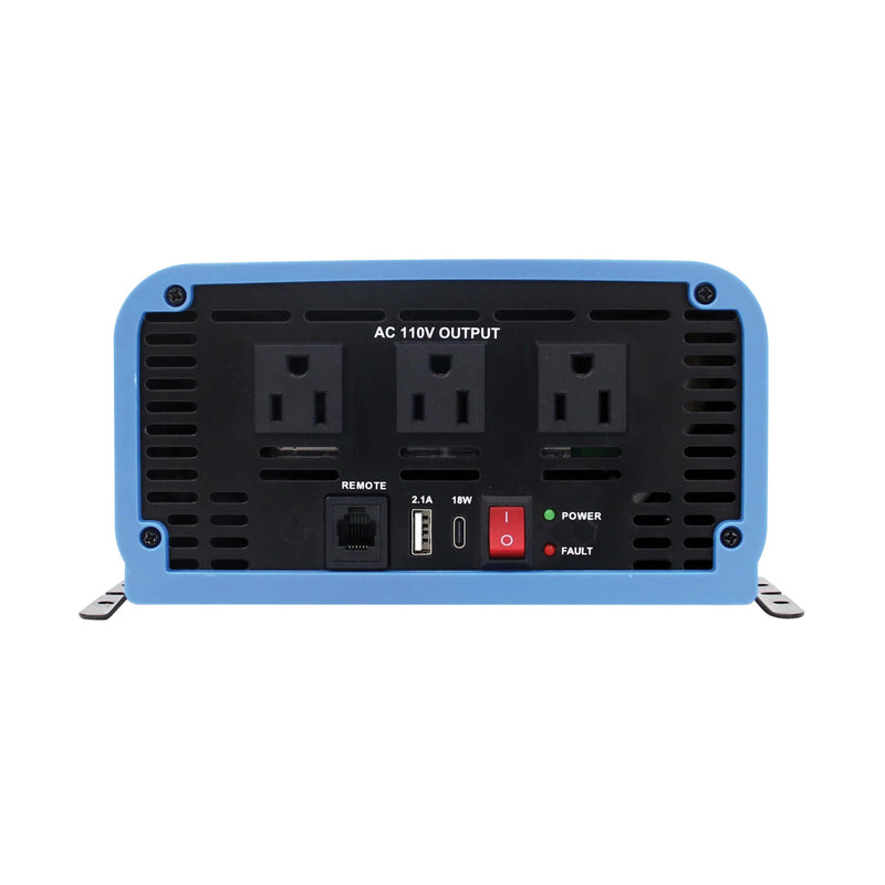 1500W Tripp Lite Compact Pure Sine Wave Power Inverter, 3 Outlets, 1 USB + 1 USB-C Charging Ports, Remote Control via RJ12 Telephone Cable, Included Mounting Brackets, 2-Year Warranty (PINV1500SW-120)