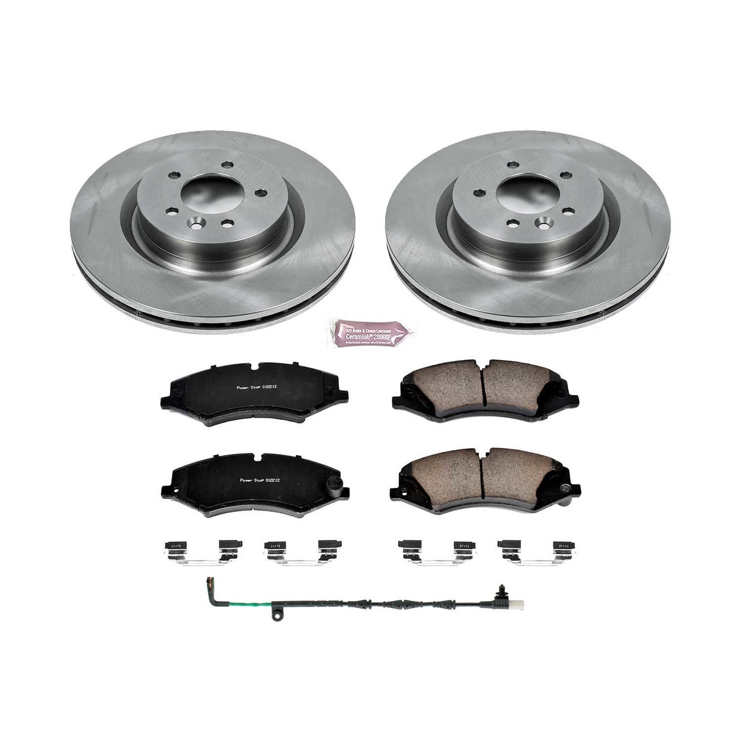 Power Stop Autospecialty KOE7683 Front Replacement Brake Kit-OE Brake Rotors & Ceramic Brake Pads For Land Rover LR4 2011-2016 [Model Specific]