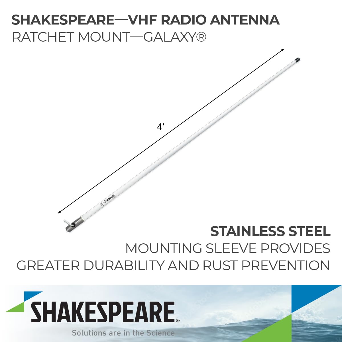 Galaxy Shakespeare Little Giant 5420-XT AM/FM Antenna , White , 4 foot