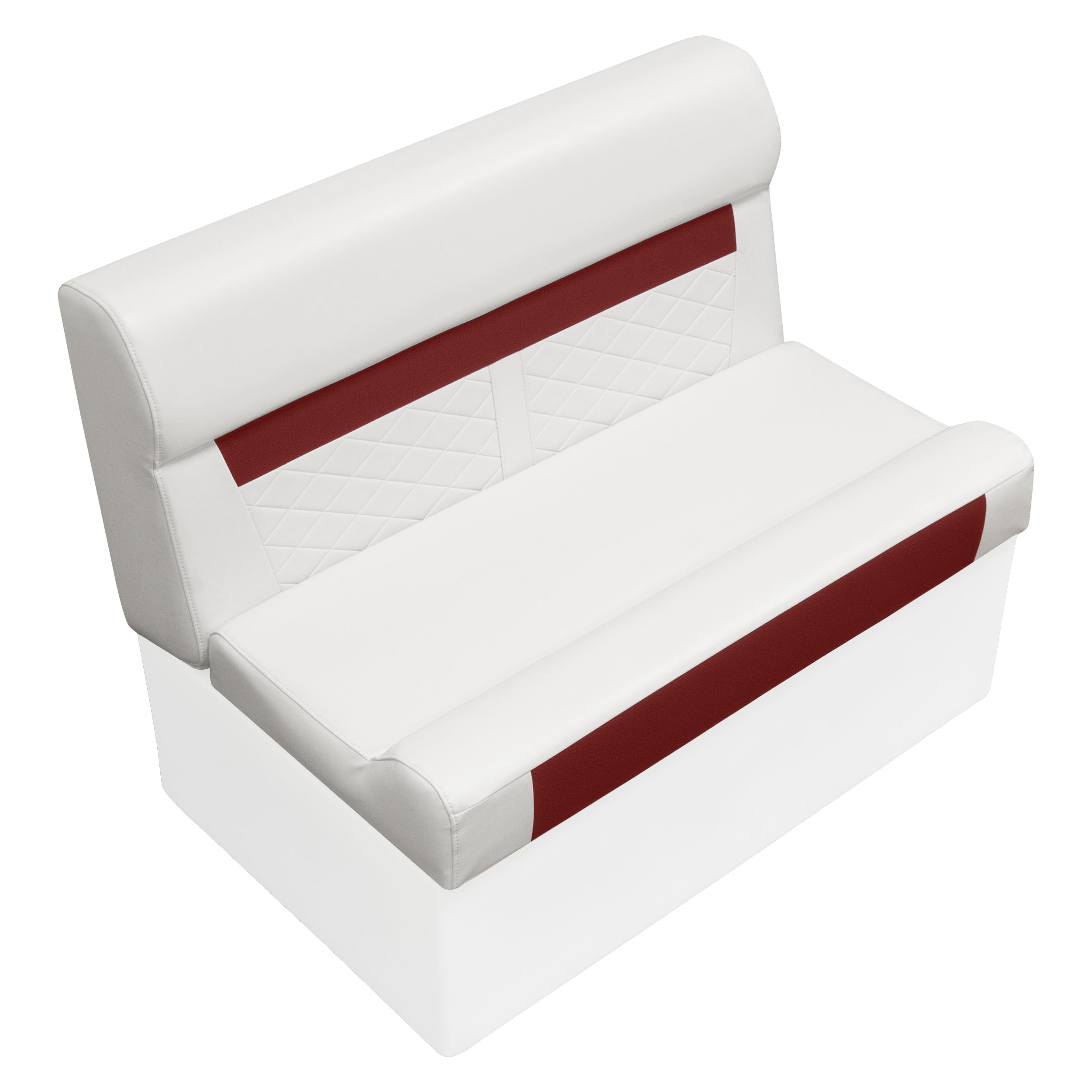 DLX100-1906 Wise DLX Series 37" Pontoon Bench Seat Cushion Set - White/Crimson Red