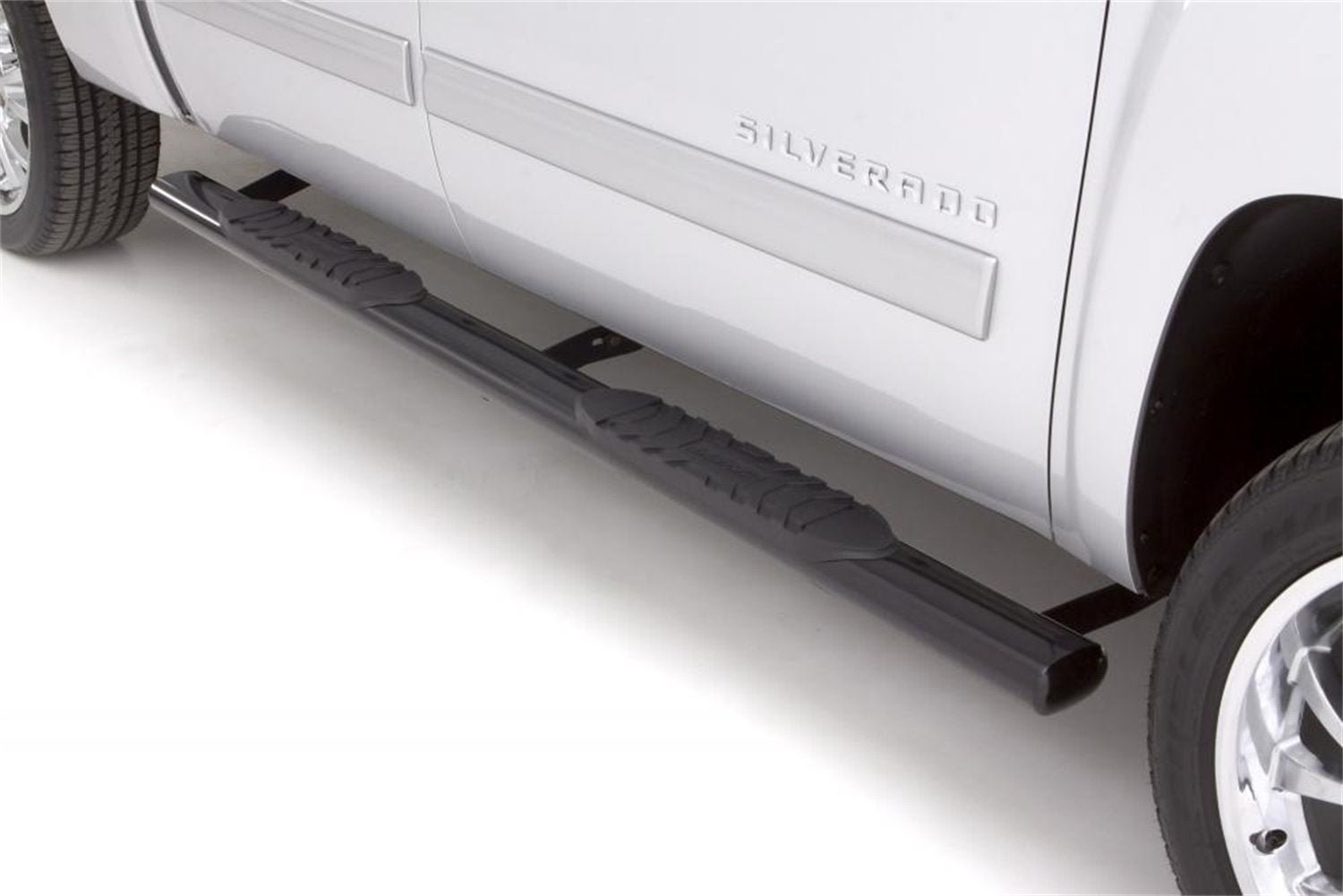 5" Oval Lund Straight Black Steel Nerf Bars for 2019 Silverado 1500