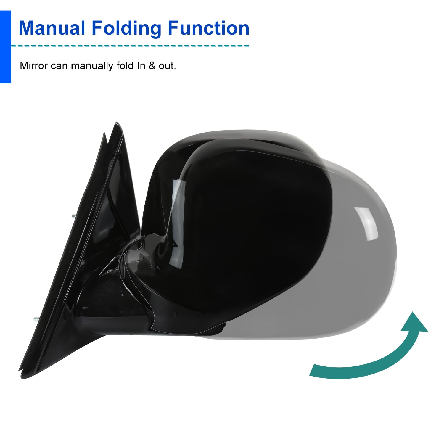 Power Side Mirrors Spec-D Tuning Glossy Black Compatible with 1994-2001 Chevy S10, Left+Right Pair