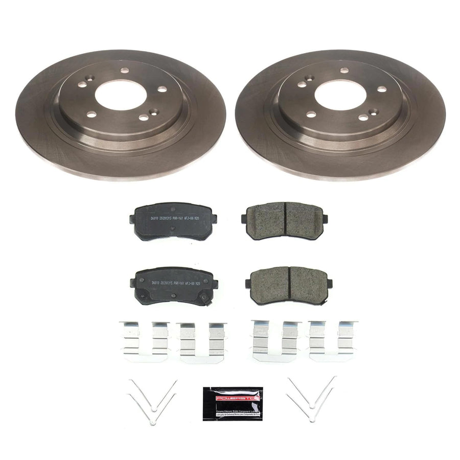 Power Stop KOE8306 Rear Brake Kit-OE Brake Rotors & Ceramic Brake Pads For Hyundai Kona 2018-2022, Kia Seltos 2021-2022 [Model Specific]