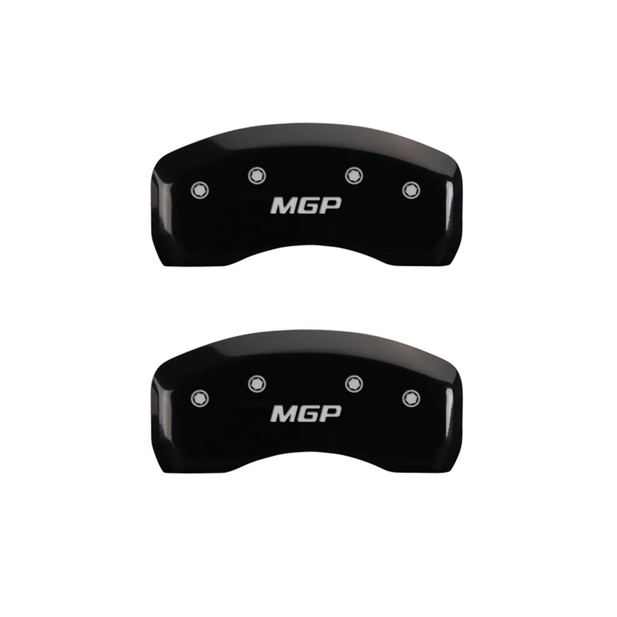 MGP 'MGP' Engraved Caliper Covers 17209SMGPBK with Black Powder Coat Finish and Silver Characters, (Set of 4)