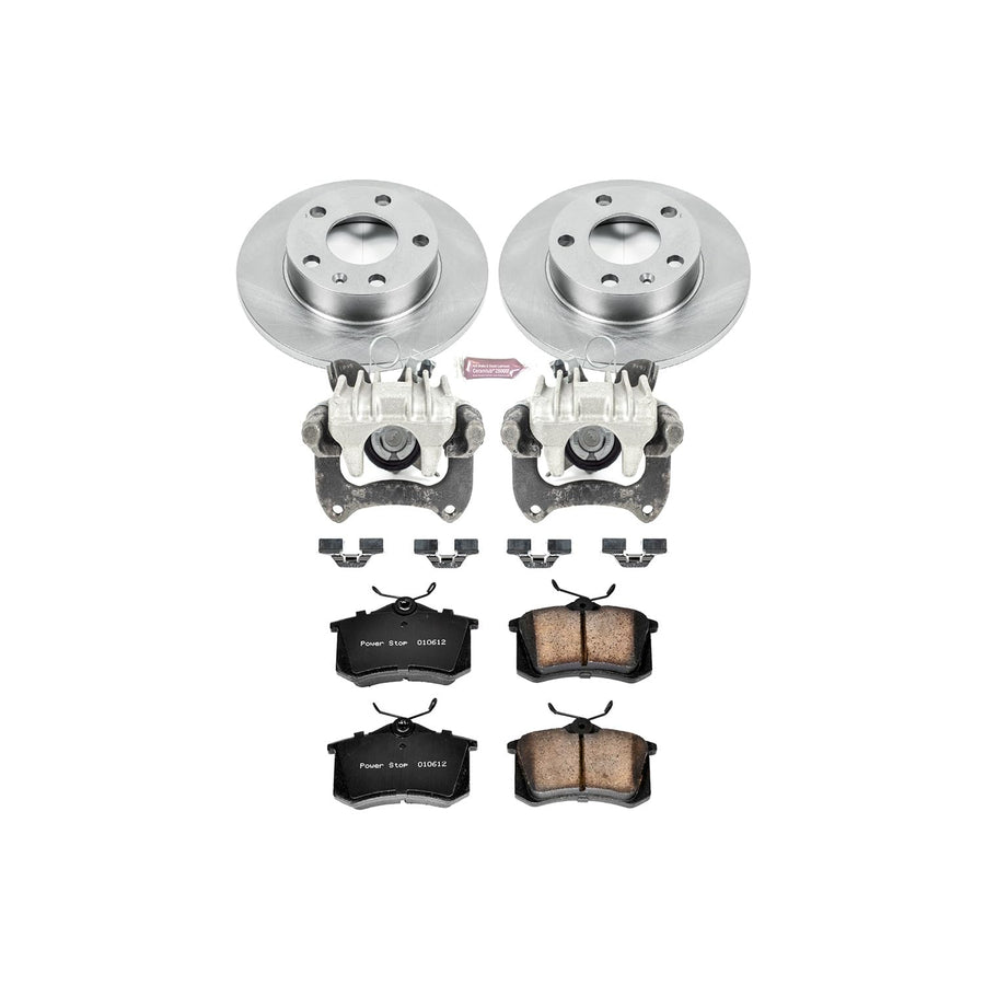 Power Stop Autospecialty KCOE3129 1-Click OE Replacement Brake Kit with Calipers For Audi A4 2002-2006, Audi A4 Quattro 2002-2005 [Model Specific]