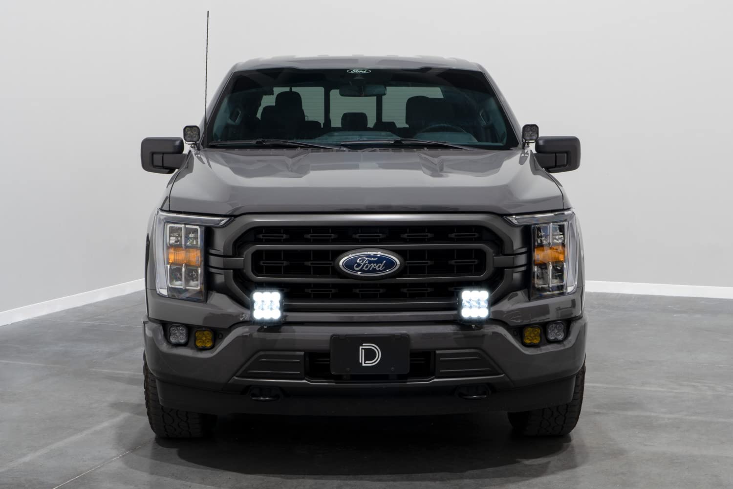 Diode Dynamics Bumper SS5 LED Pod Light Kit compatible with Ford F-150 2021-2023, Yellow Driving Sport