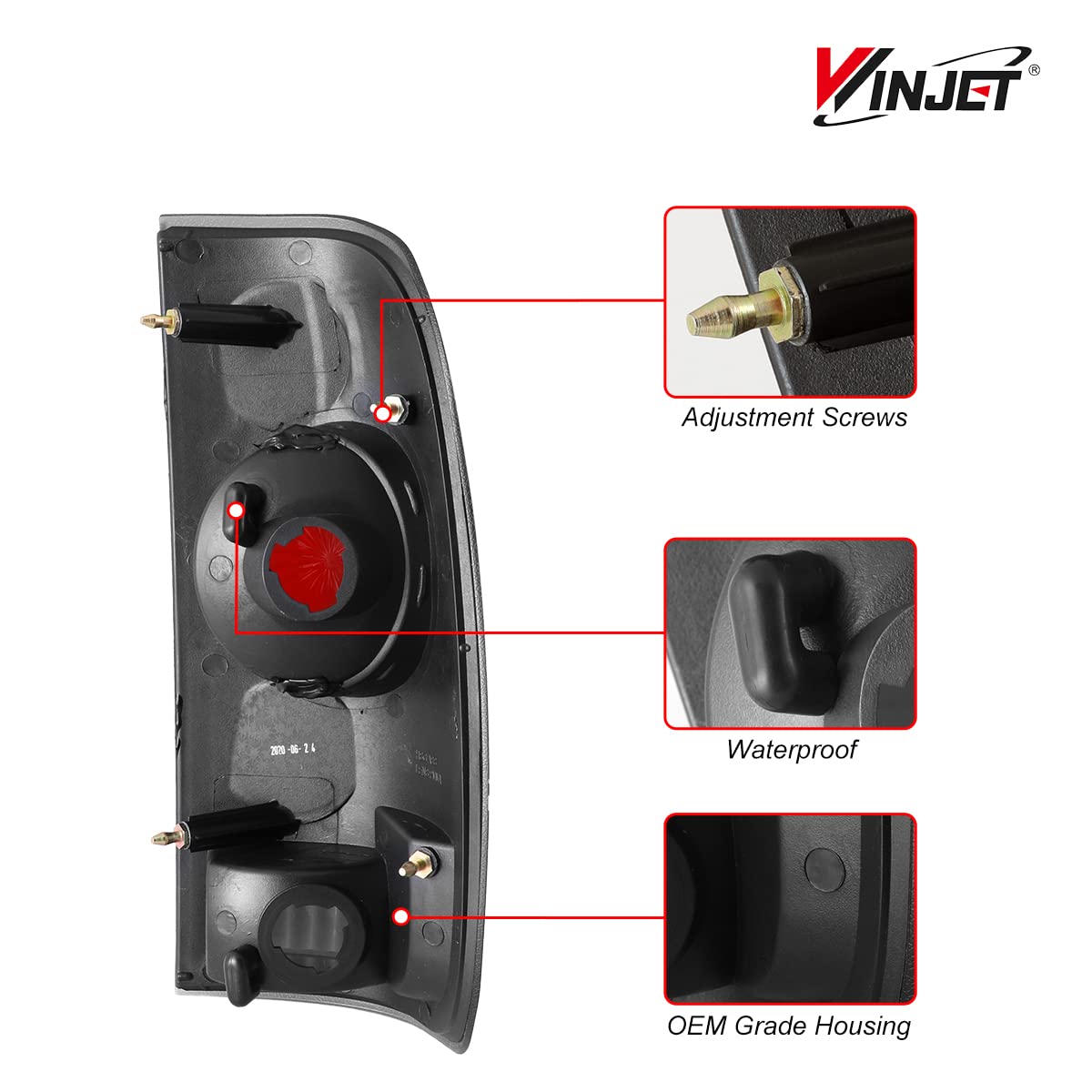 Tail Lights Winjet For 1997-2003 Ford F-Series F150 (Fits Styleside Models ONLY),2004 F150 Heritage, 1999 2000 2001 2002 2003 2004 2005 2006 2007 F250 F350 F450 F550 Super Duty Pickup Truck Taillights
