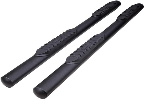 TrailFX A1560T Nerf Bar, 4 Inch Oval Straight, with Step Pads, Rocker Panel Mount, Powder Coated, Titanium Matte Black, Steel, with Welded End Caps, Fits 2025 Toyota 4Runner