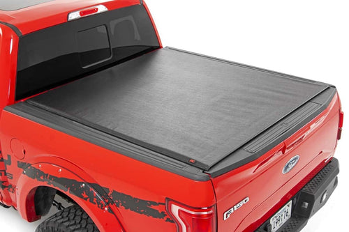 Rough Country Soft Roll-Up Truck Bed Cover for F-150, Lightning & Raptor Ford (2015–2026) – Fits 5'7 Bed, Low-Profile All-Weather Tonneau Cover