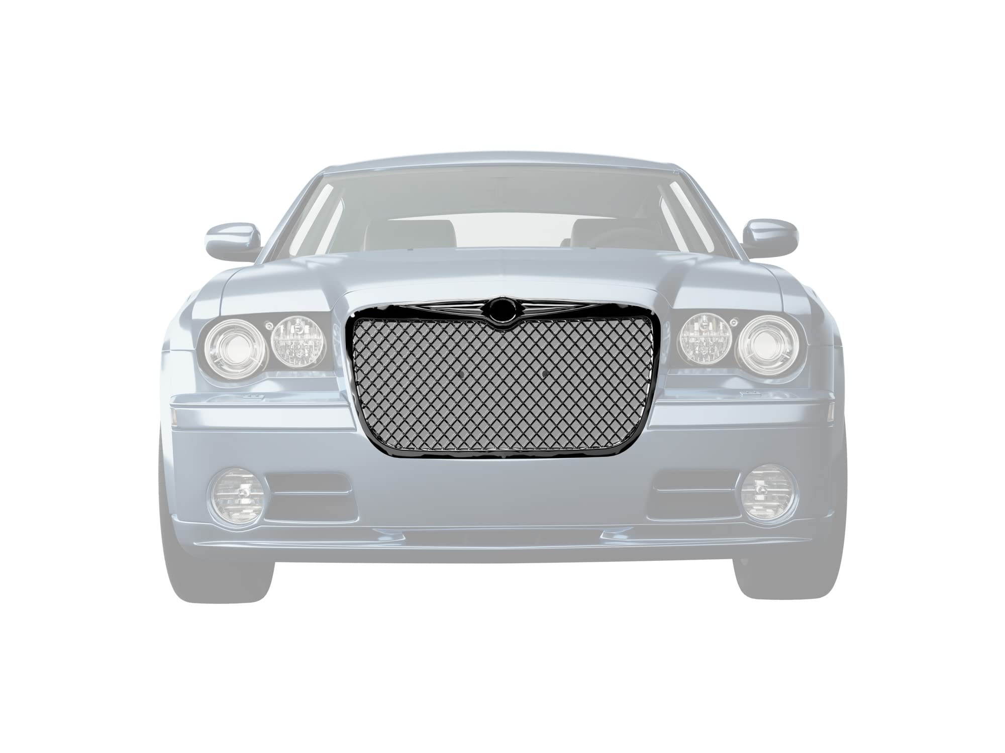 7147485 Armordillo USA Mesh Front Hood Grille - Gloss Black 2005-2010 Chrysler 300/300C