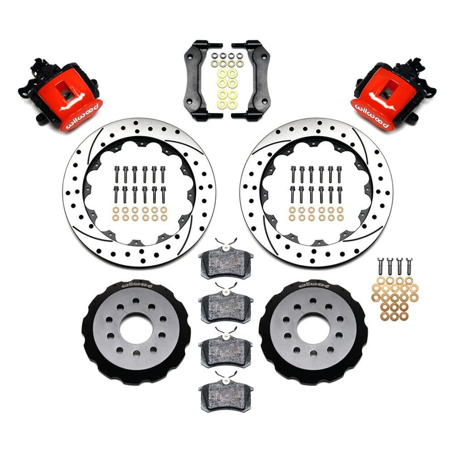 140-10158-DR WILWOOD CPB Rear Kit, 12.88", Drilled, Red Mustang, 94-04