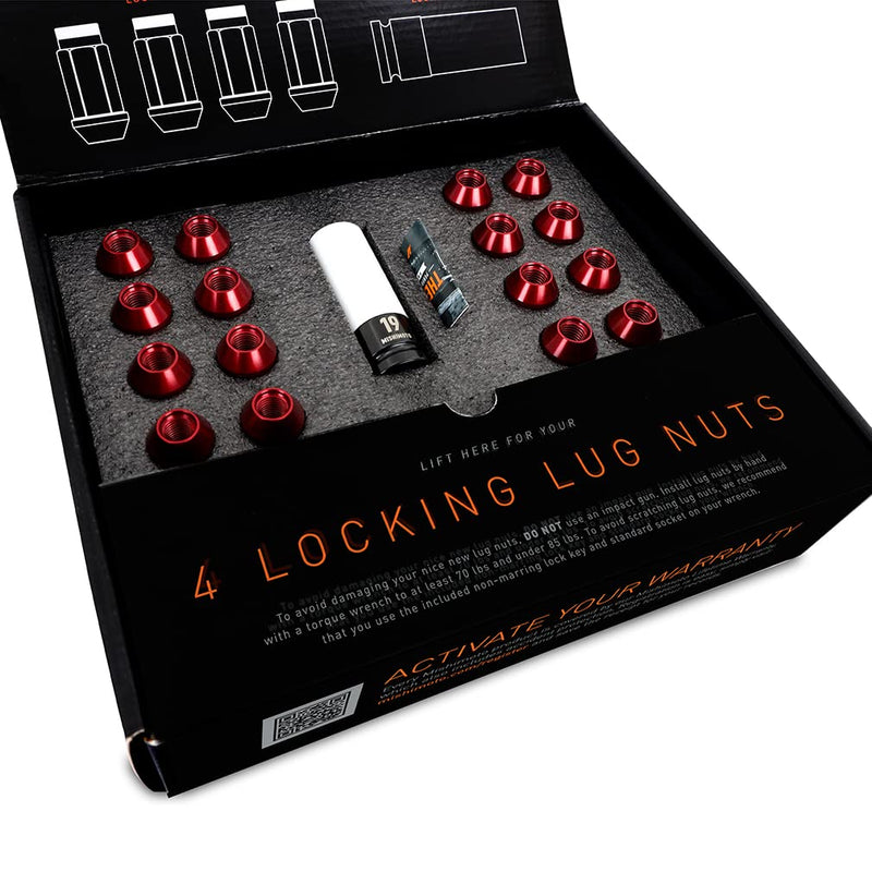 Mishimoto Locking Aluminum Lug Nuts M12x1.25, 20pc Set, Silver