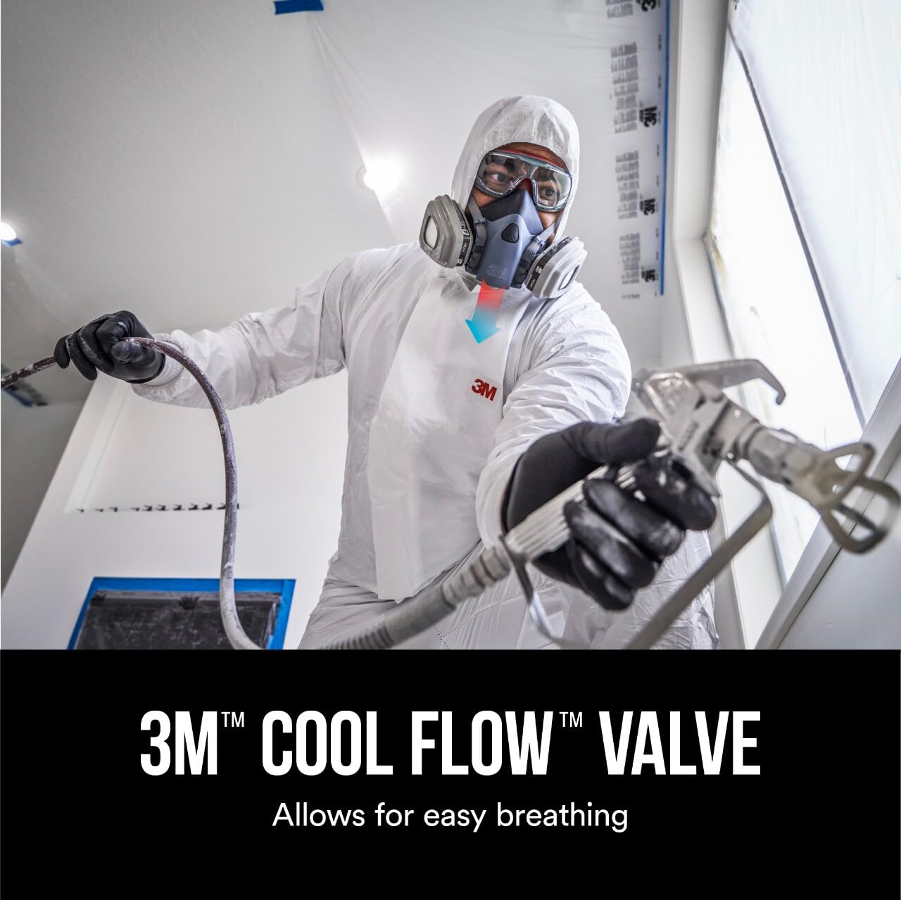 3M Half Mask Professional Organic Vapor, P95 Respirator with Cool Flow Valve, Reusable Respirator, Large