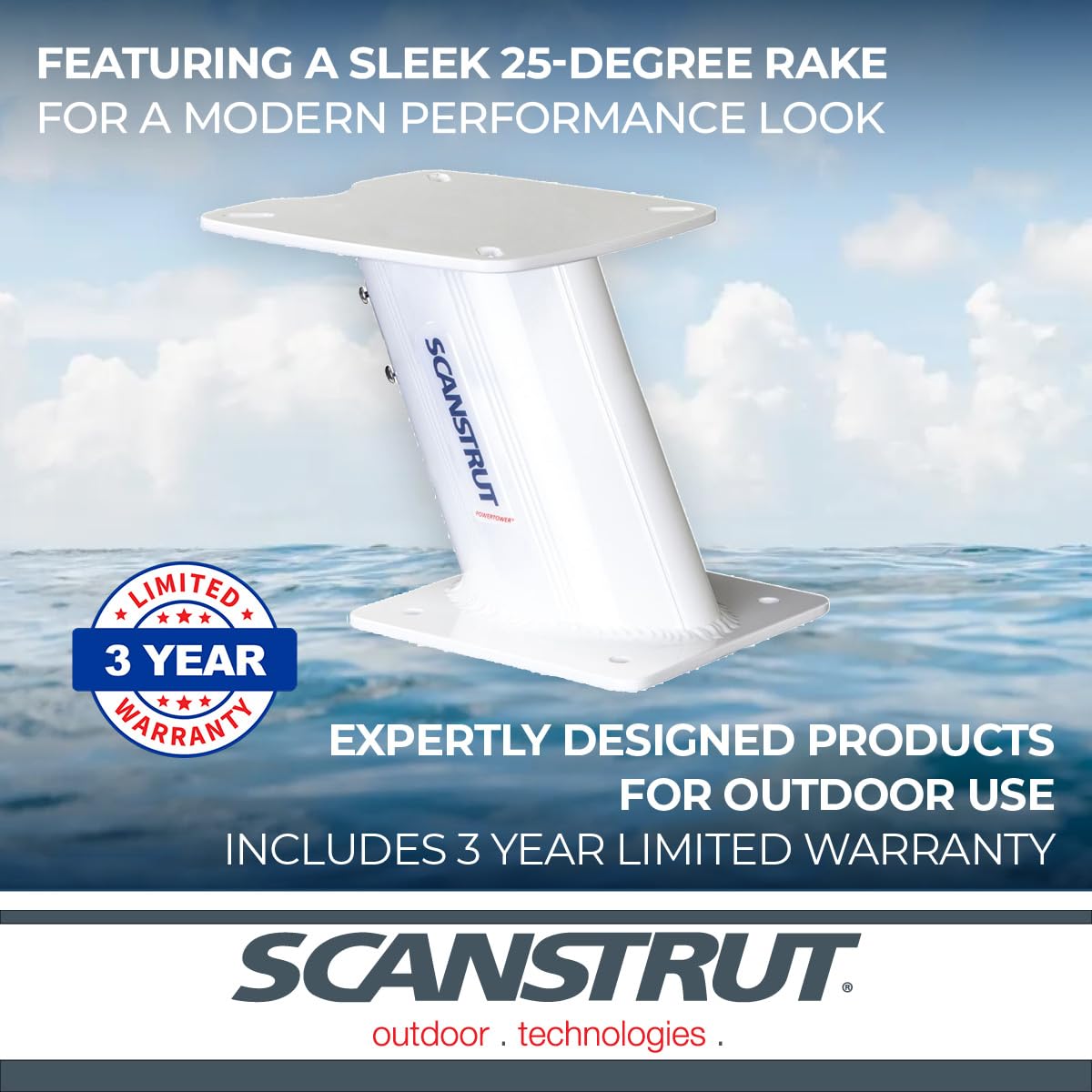 Aluminium APT-250-02 Scanstrut PowerTower AFT Leaning 250mm / 10" for radomes