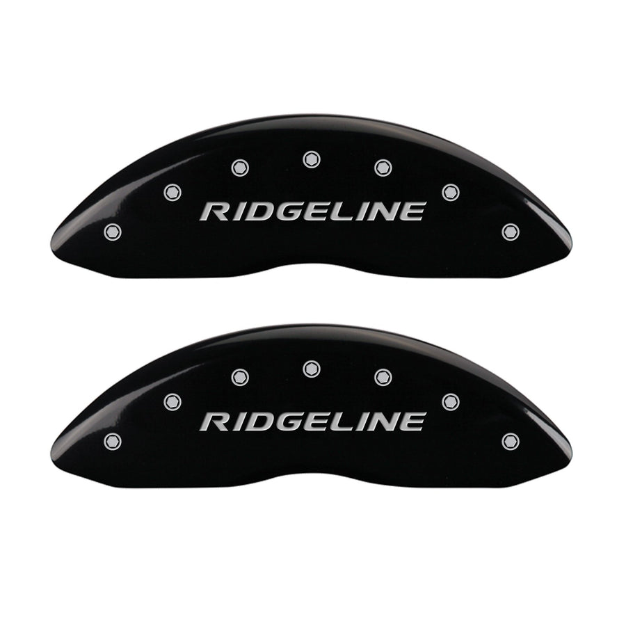 MGP Brake Caliper Covers with Compatible 2009-2025 Honda Pilot, 2017-2025 Ridgeline - Powder-Coated Finish, 4PCS Front and Rear (Black - Ridgeline Engraving)