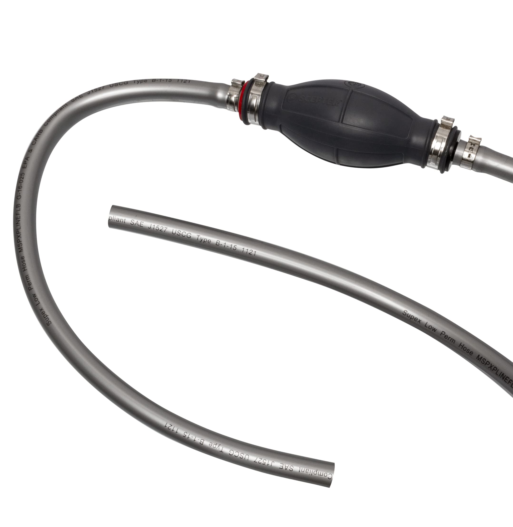 Scepter Outboard Marine Boat Motor Fuel Line Kit, Includes 7-Foot, 3/8 Inch Inner Diameter Fuel Line Hose, EPA/CARB Compliant Primer Bulb, and Connectors, Universal Fit (08312)