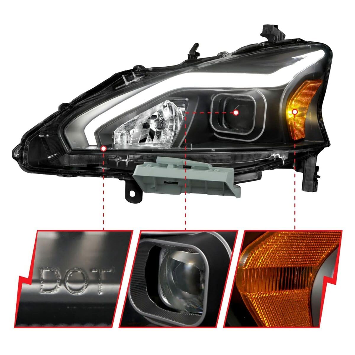 Black Anzo LED DRL Bar Headlights