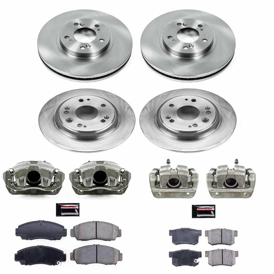 Power Stop KCOE4271 Replacement Autospeciality Front and Rear Caliper Kit- OE Rotors, Ceramic Brake Pads, Calipers For Acura RL 2002-2004 [Model Specific]